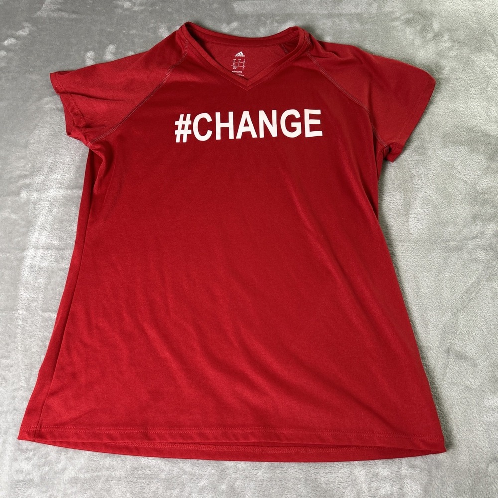 Adidas Shirt #change Size Medium V Neck Red